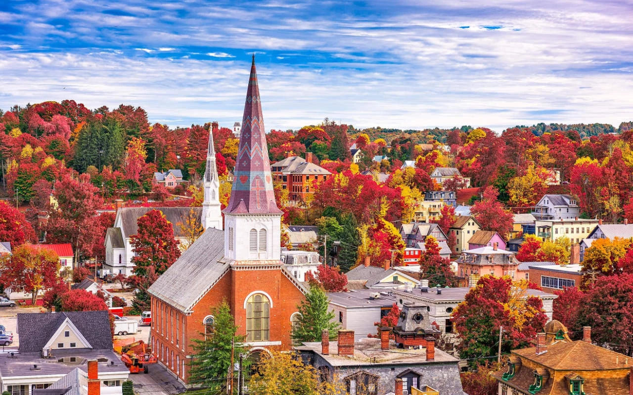 vue d'une petite ville au Vermont