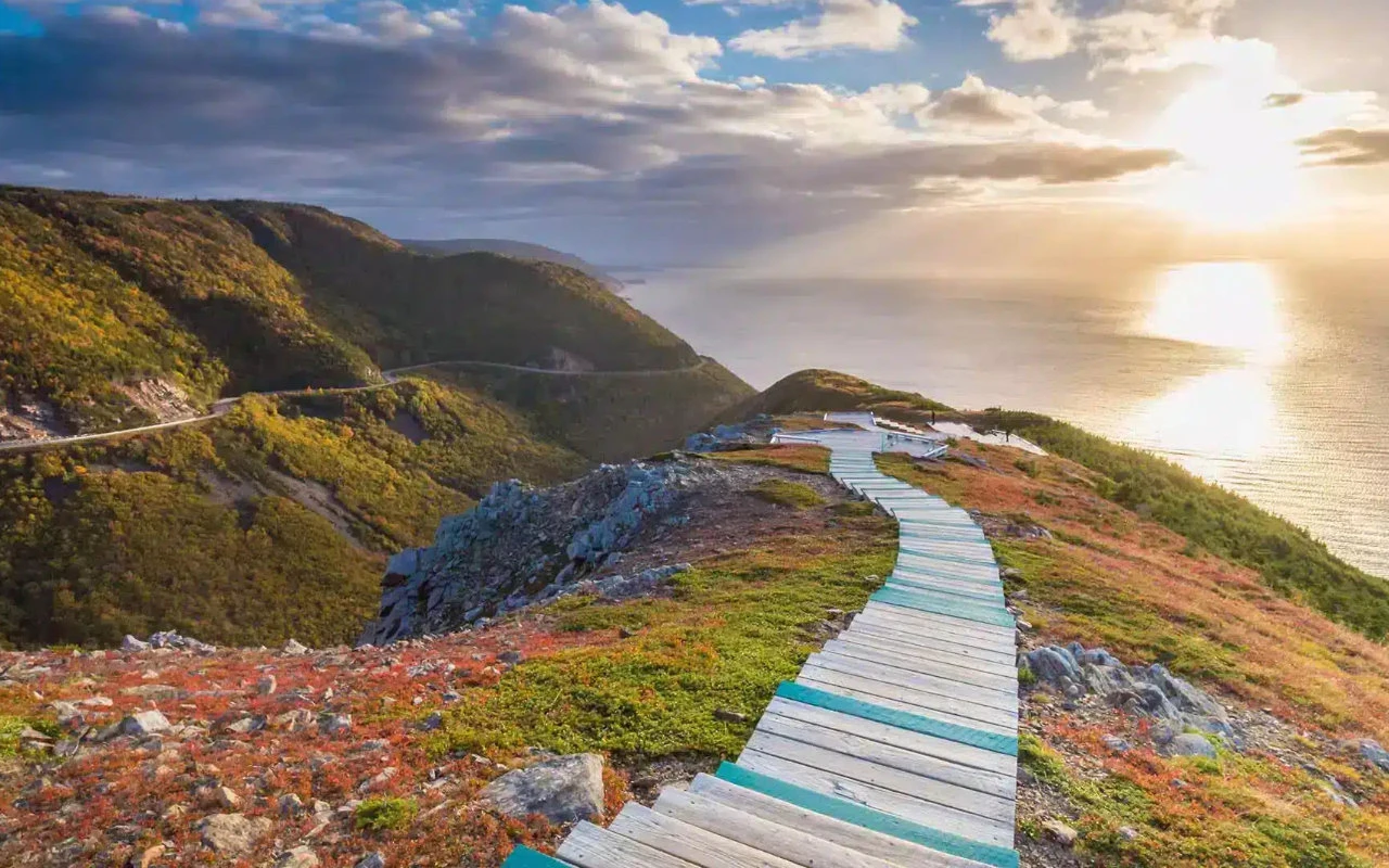 vue de la 'skyline trail' au Cap Breton en Nouvelle-Écosse